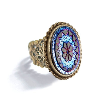 Handmade large glass ring - Jewelry | Galeria Savaria online marketplace -  Buy or sell on a reliable, quality online platform!